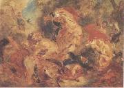 Eugene Delacroix La Chasse aux lions oil